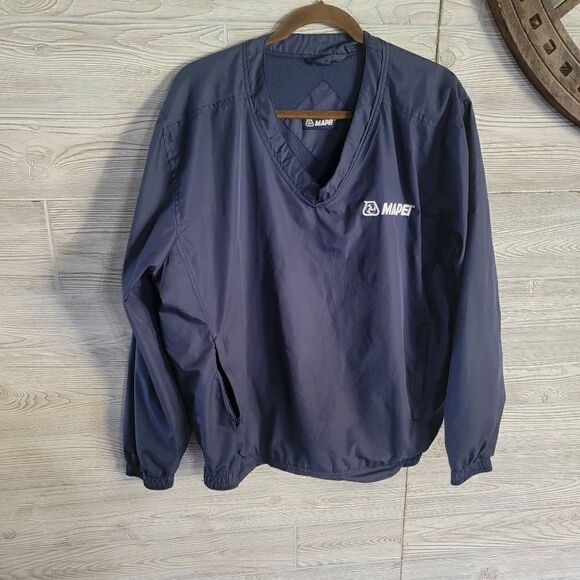 Mapei Windbreaker Pullover Mens SZ L Biking Cycling Navy - Picture 1 of 9